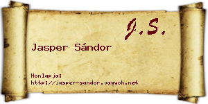Jasper Sándor névjegykártya